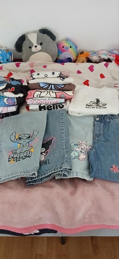 Meisjes sets broeken en sweters van stitch en hello kitty, Ophalen of Verzenden