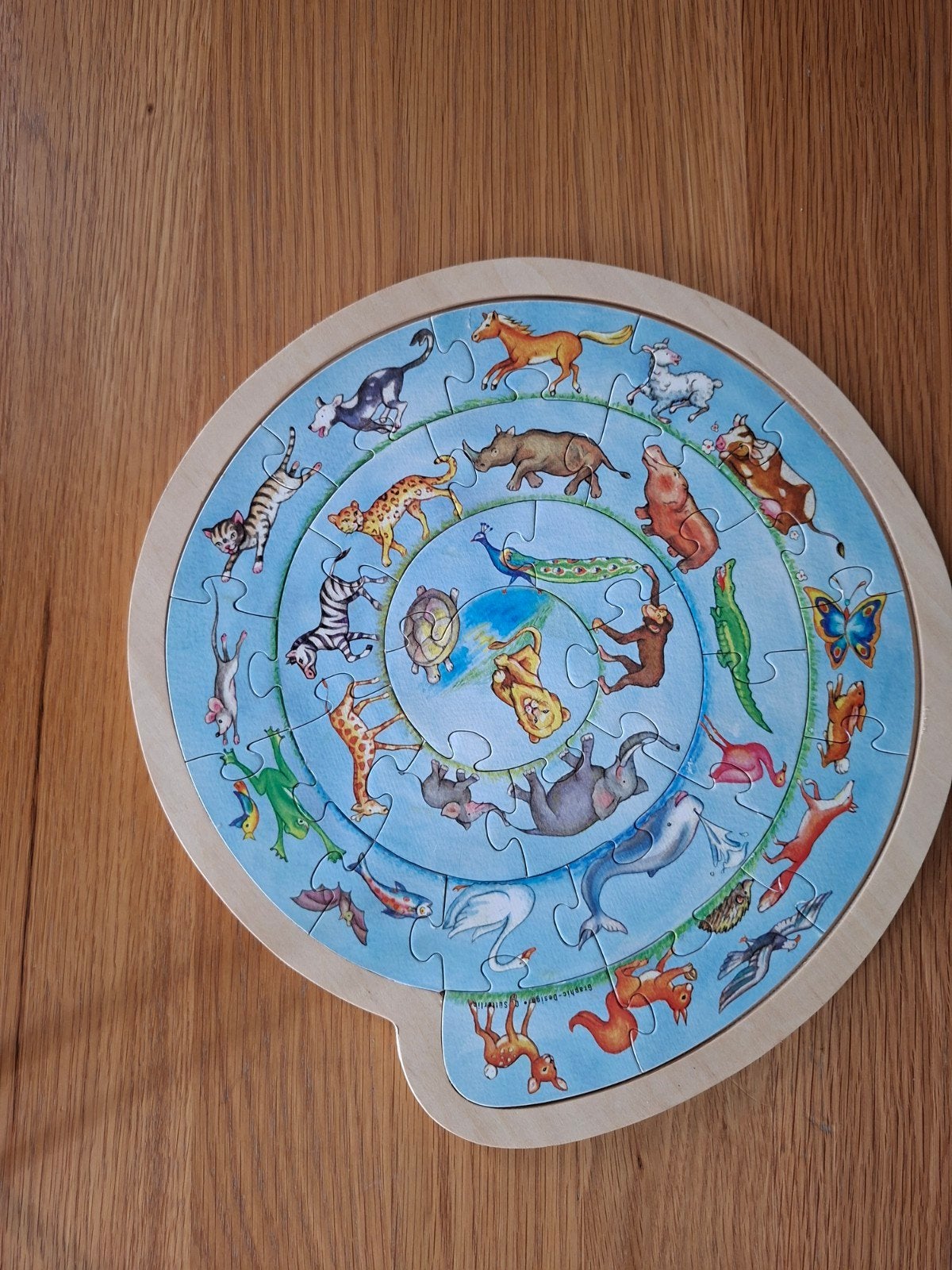 Houten Dieren Puzzel voor Kinderen - Zo goed als nieuw, 2 tot 4 jaar, Zo goed als nieuw, Van hout, Meer dan 50 stukjes