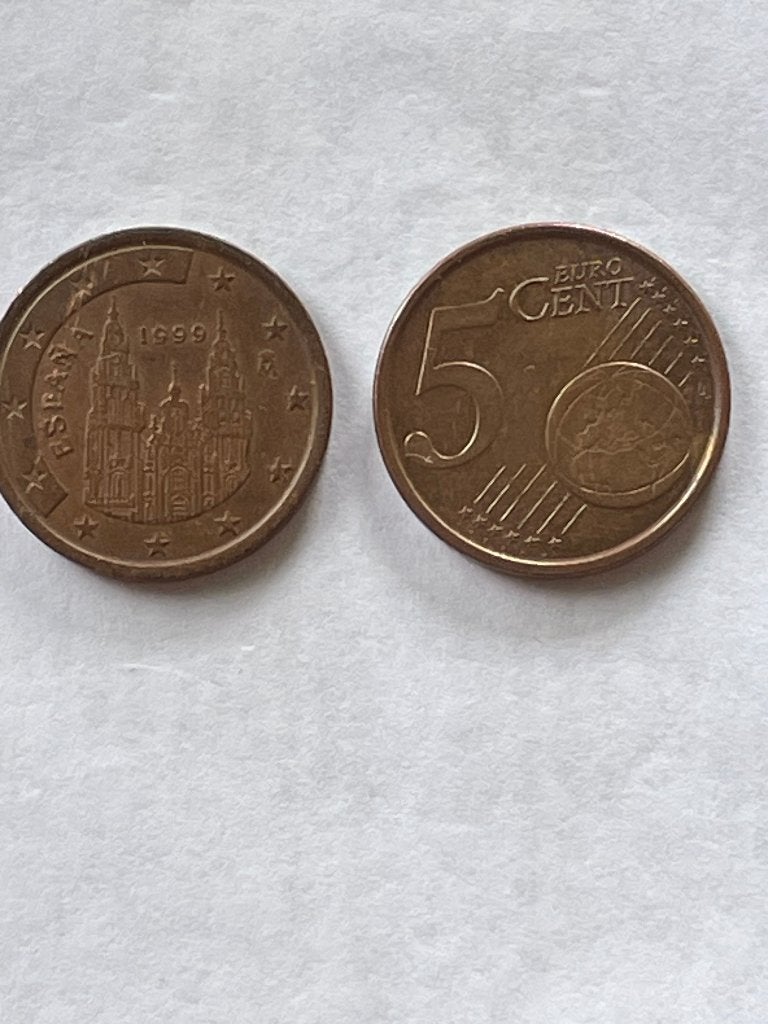 Spanje 5 cent 2000, 2005 ,2017 en 1999, Ophalen of Verzenden, Spanje, 5 cent, Losse munt