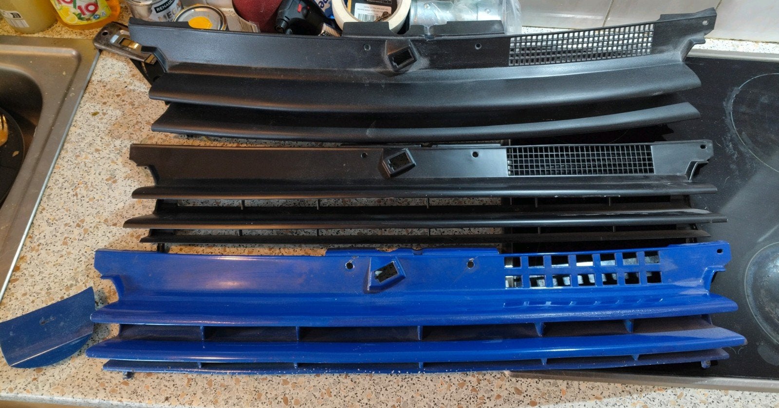Golf 4 embleemloze grille 3 keer, Ophalen of Verzenden, Nieuw, Voor, Bumper