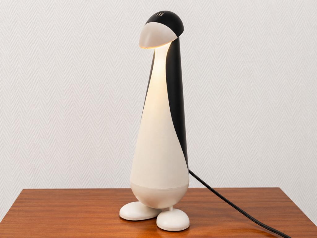 Vintage Pinguïn Tafellamp - Zwart/Wit, 38 cm hoog, Huis en Inrichting, Lampen | Tafellampen, Ophalen of Verzenden, Gebruikt, Kunststof