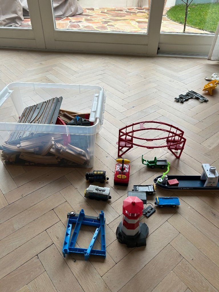 Playtive houten treinbaan plus diverse onderdelen+treintjes, Ophalen, Zo goed als nieuw, Overige typen