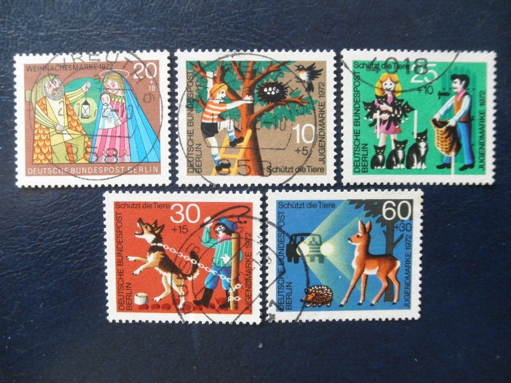 Postzegels Berlijn 1972 dieren, kerst, vogels - cw. 3,60., Postzegels en Munten, Ophalen of Verzenden, BRD, Gestempeld