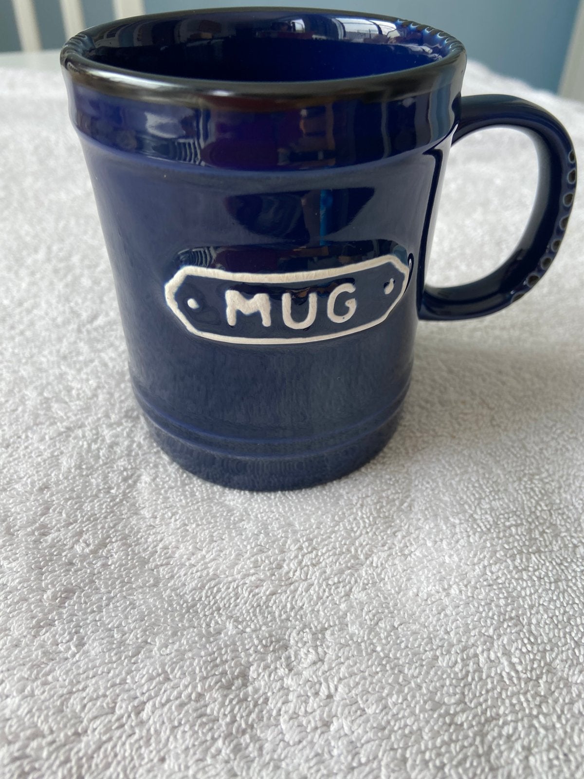 Mok blauw mug, Huis en Inrichting, Keuken | Servies, Ophalen of Verzenden, Zo goed als nieuw, Overige stijlen, Kop(pen) en/of Schotel(s)