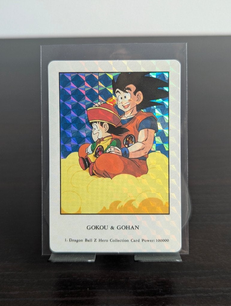Dragonball Z - Gokou & Gohan 1 - Hero Collection - 2000, Ophalen of Verzenden, Zo goed als nieuw, Losse kaart, Foil