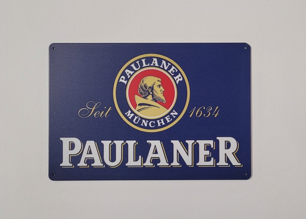 Paulaner bier Munchen reclamebord van metaal wandbord deco, Ophalen of Verzenden, Nieuw, Reclamebord, Plaat of Schild, Overige merken