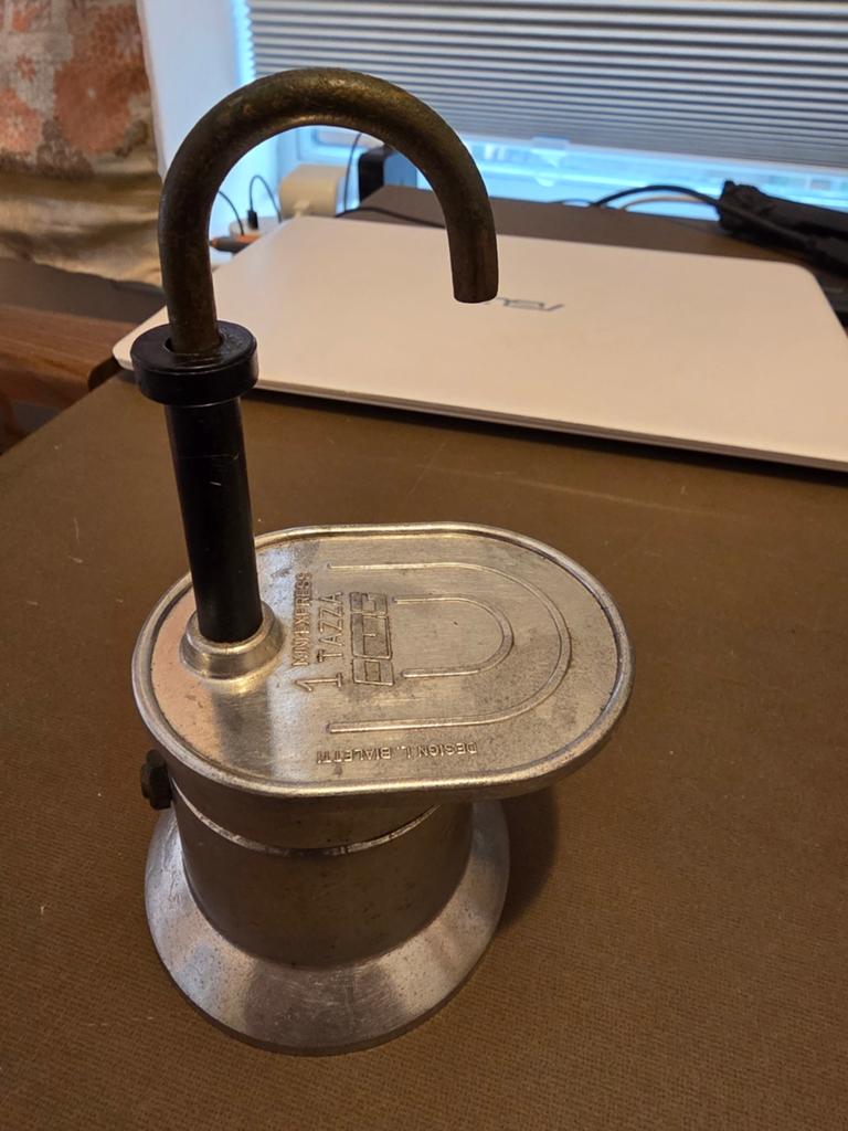 Bialetti Mini Express 1 Tazza - Vintage Moka Pot, Gebruikt, Espresso apparaat, Gemalen koffie, Ophalen of Verzenden
