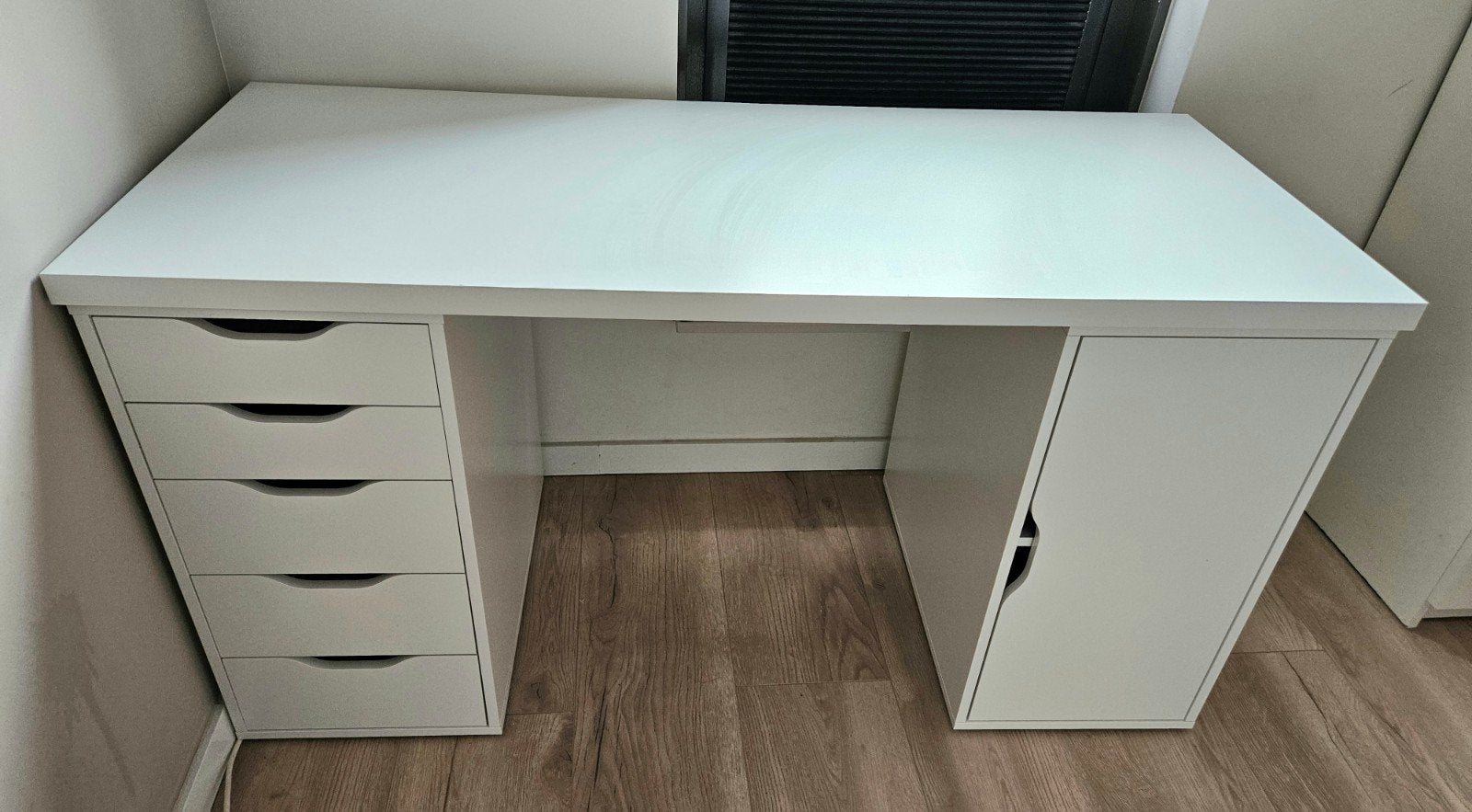 IKEA Lagkapten / Alex Bureau - Wit met lades en kast, Ophalen, Met lades, Spaanplaat of MDF, Zo goed als nieuw