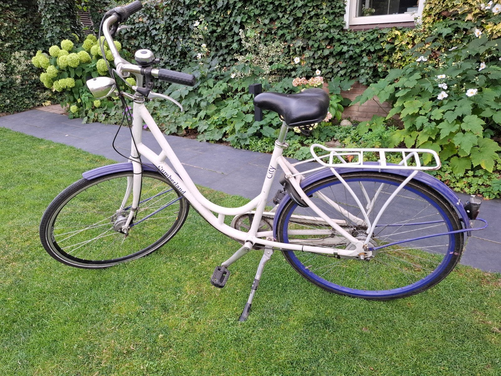 Cumberland City Damesfiets - Wit met paarse accenten, Velgrem, 50 tot 53 cm, Ophalen, Overige merken