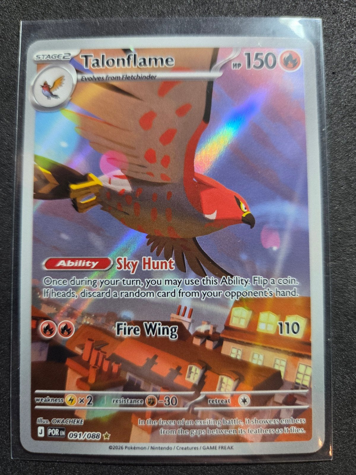 Talonflame POR 091/088, Ophalen of Verzenden, Zo goed als nieuw