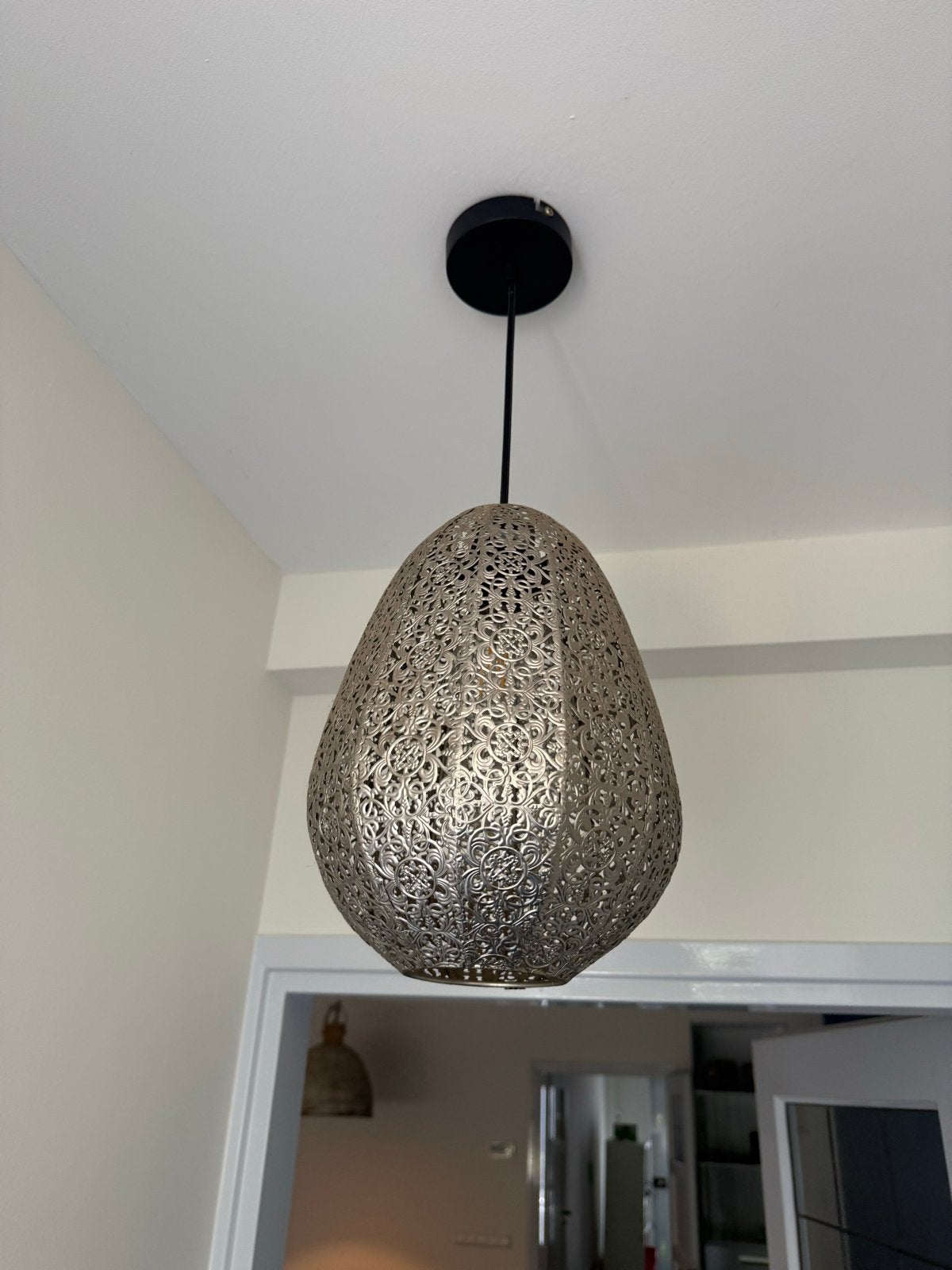 Moderne hanglamp met uniek patroon, Ophalen, Zo goed als nieuw, Metaal, E27 (groot)