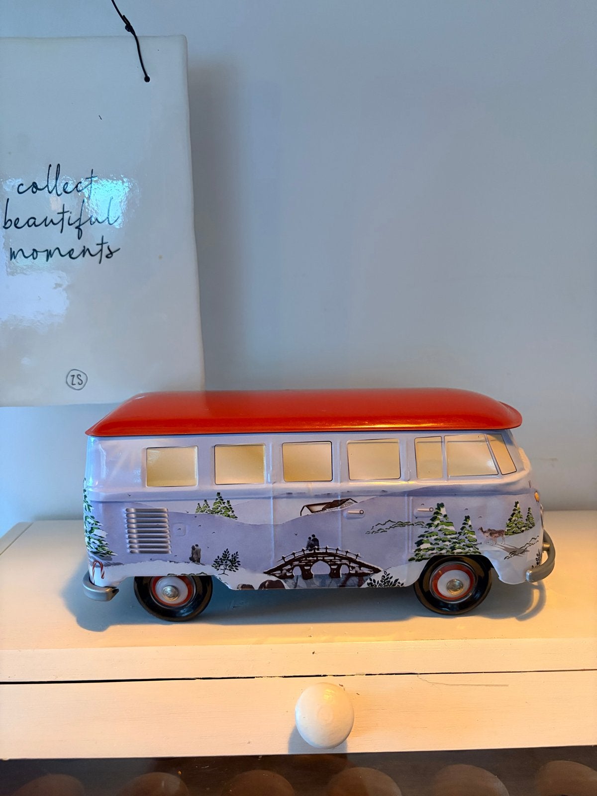 Vintage VW Bus Koekblik - Winterlandschap, Vintage, Meerkleurig, Ophalen of Verzenden, Zo goed als nieuw