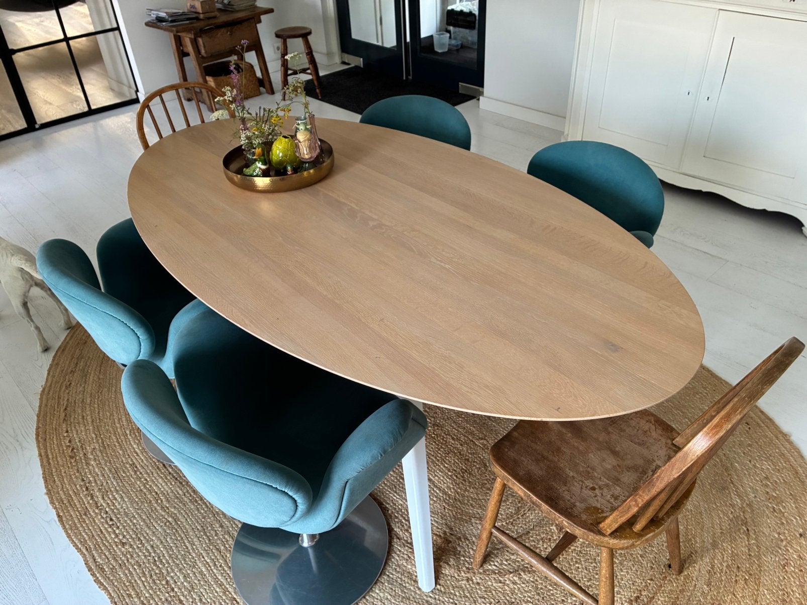 Seuren Zwaan eettafel, 110x210, eiken, Huis en Inrichting, Tafels | Eettafels, Gebruikt, 100 tot 150 cm, 200 cm of meer, Vijf personen of meer