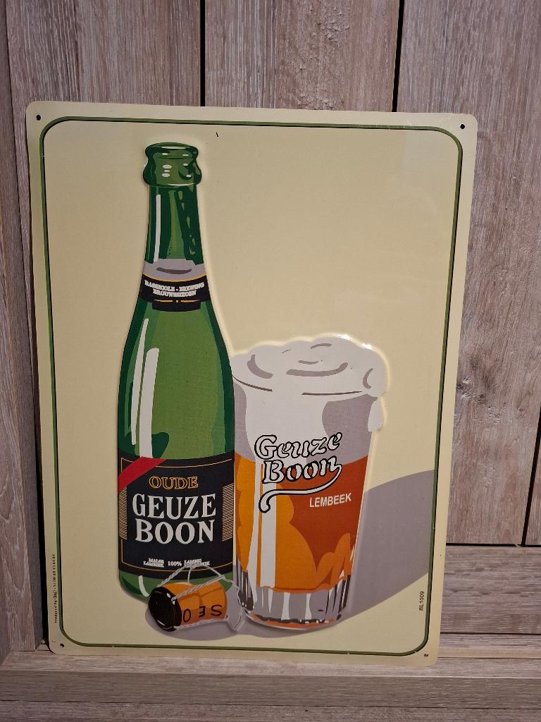 Reclamebord Geuze Boon, Verzamelen, Biermerken, Ophalen of Verzenden, Nieuw, Reclamebord, Plaat of Schild, Overige merken