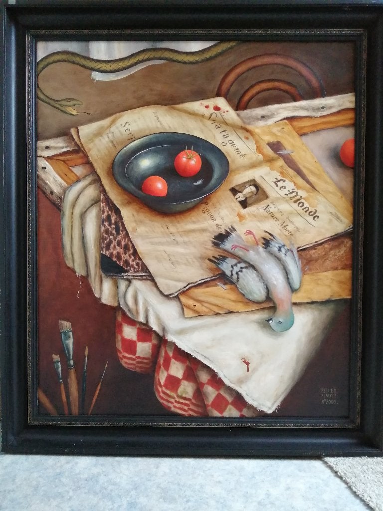 schilderij, olieverfschilderij, paneel, stilleven, Antiek en Kunst, Kunst | Schilderijen | Klassiek, Ophalen, Paneel, Nederlandse school