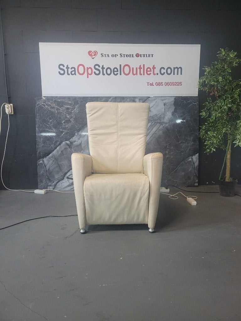 Staopstoel Hukla Wit Leder met Kantelfunctie