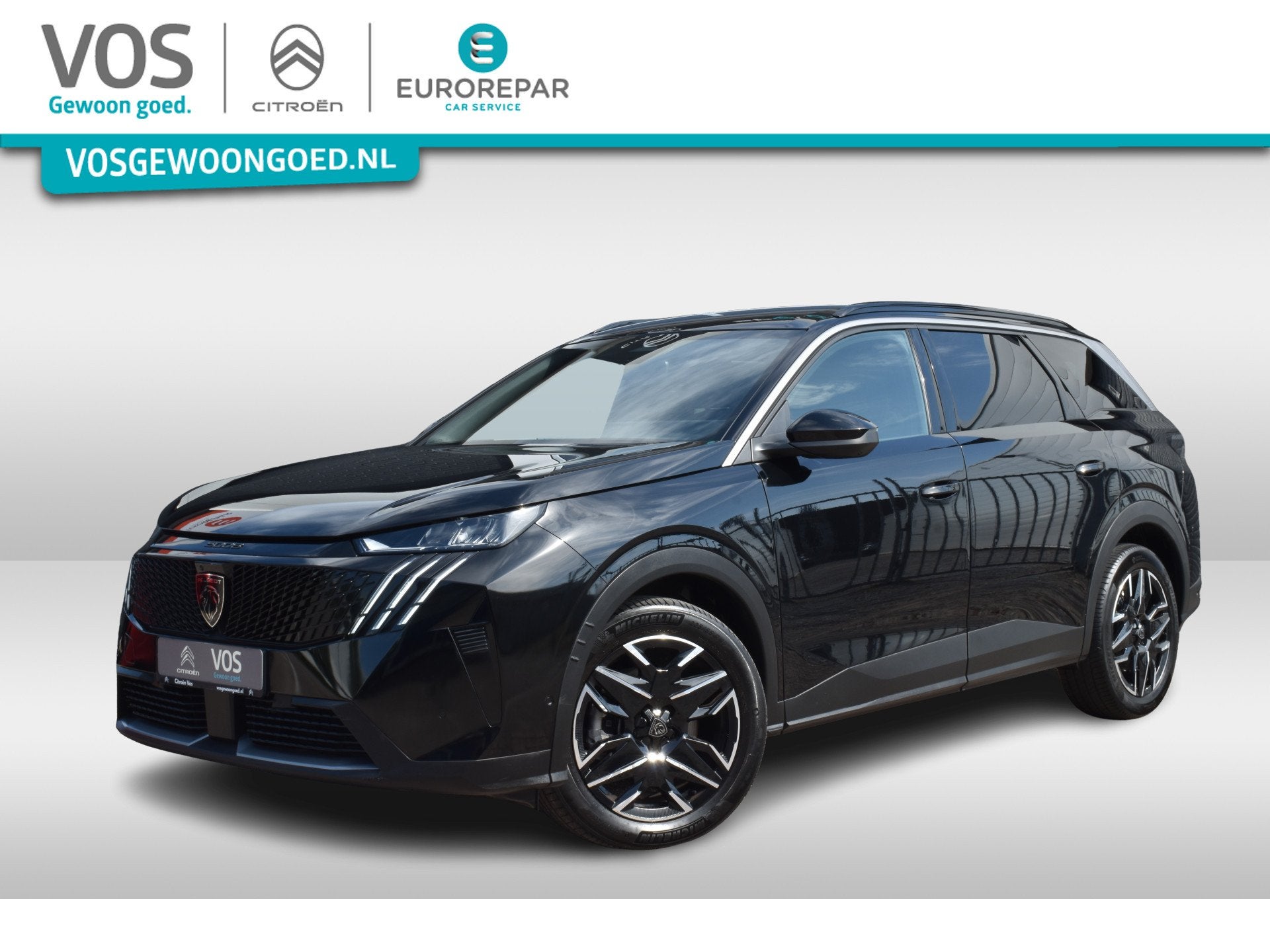 Peugeot 5008 Hybrid 145pk DCS-6 Automaat Allure | Navigatie, Auto's, Peugeot, Gebruikt, Zwart, 1199 cc, Zwart