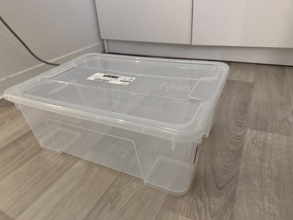 Transparante opbergbox met deksel - stapelbaar, Ophalen, Gebruikt