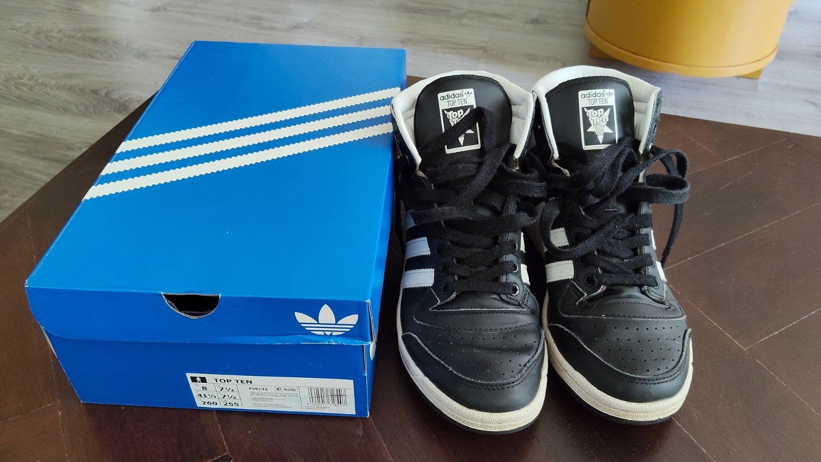 Adidas Top Ten Sneakers Zwart Wit - Maat 41 1/3, Zwart, Ophalen of Verzenden, Sneakers of Gympen, Adidas