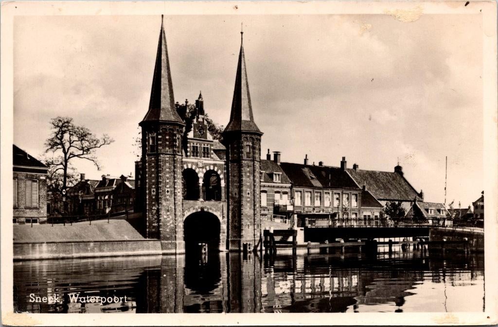 Waterpoort Sneek - 7 ansichtkaarten, Verzamelen, Ansichtkaarten | Nederland, Verzenden, 1940 tot 1960, Gelopen, Friesland