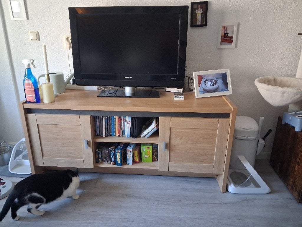 TV meubel, Ophalen, Gebruikt, 100 tot 150 cm, Minder dan 100 cm