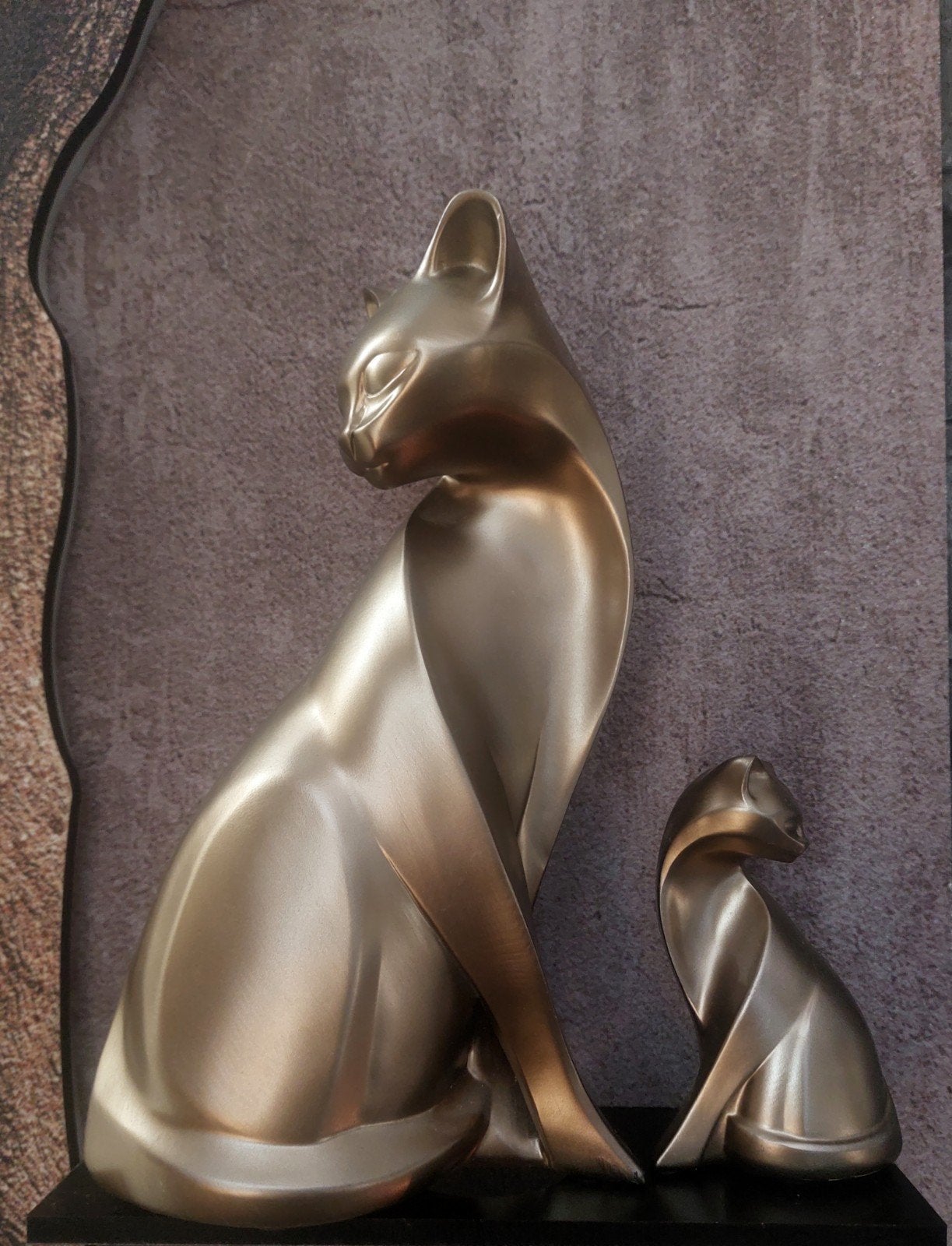 Set van 2 decoratieve kattenbeelden - Polyresin, Ophalen of Verzenden, Nieuw
