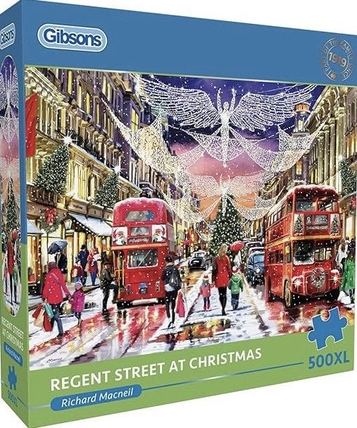 Gibsons - Regent Street at Christmas - 500XL stukjes, Ophalen of Verzenden, 500 t/m 1500 stukjes, Nieuw, Legpuzzel