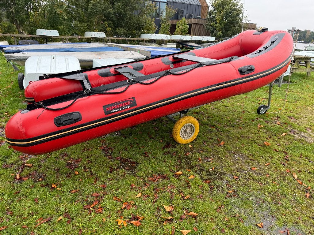 Z.G.A.N. Nimarine heavy duty rubberboot 390 + strandtrailer, Watersport en Boten, Aluminium, Zo goed als nieuw, Nimarine, Ophalen