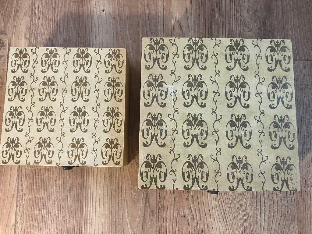 Set van 2 decoratieve opbergkistjes, Minder dan 50 cm, Gebruikt, Minder dan 50 cm, Ophalen of Verzenden