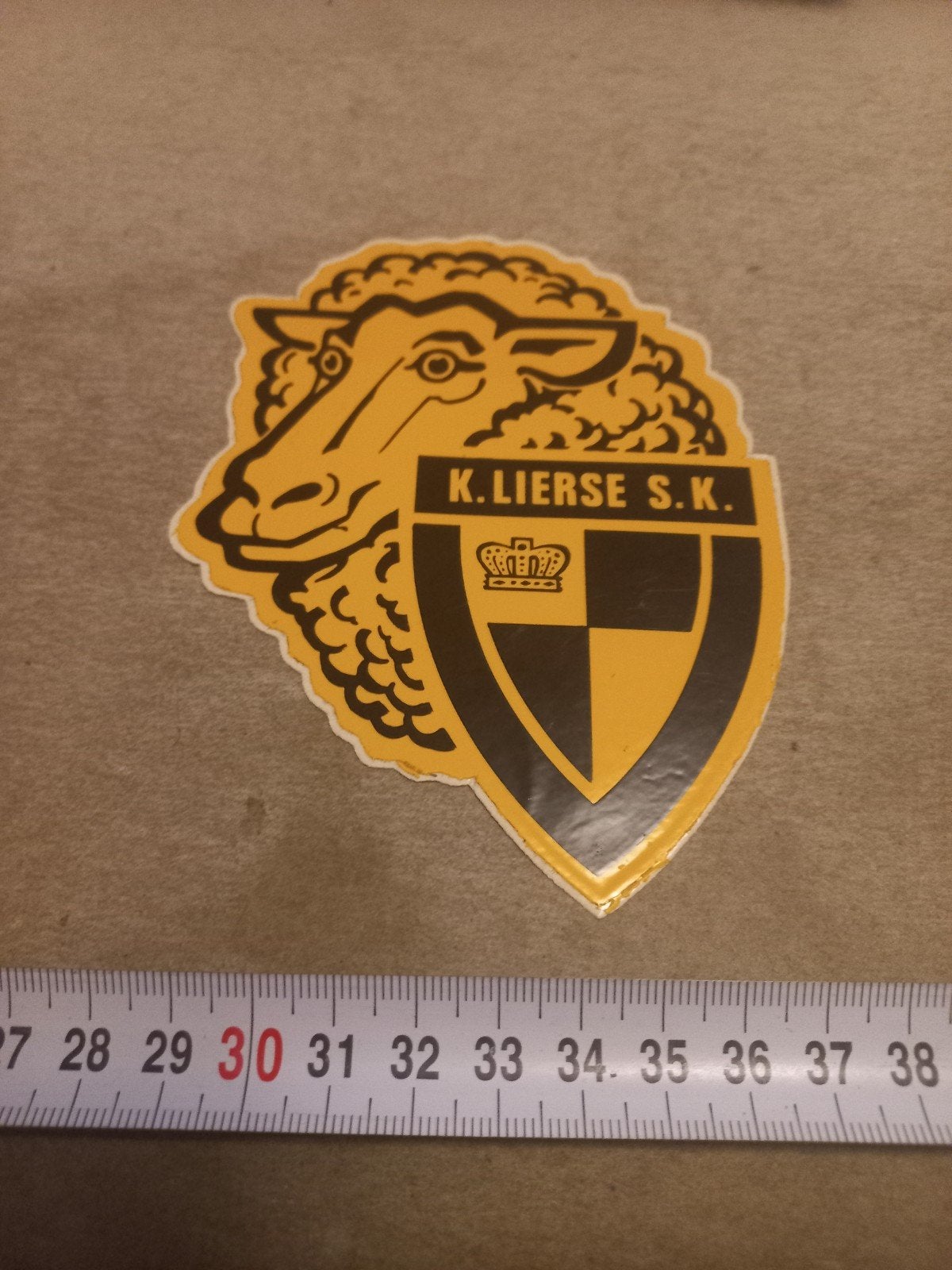 Vintage K. Lierse S.K. sticker - Schaap logo, Verzamelen, Stickers, Ophalen of Verzenden, Gebruikt, Sport