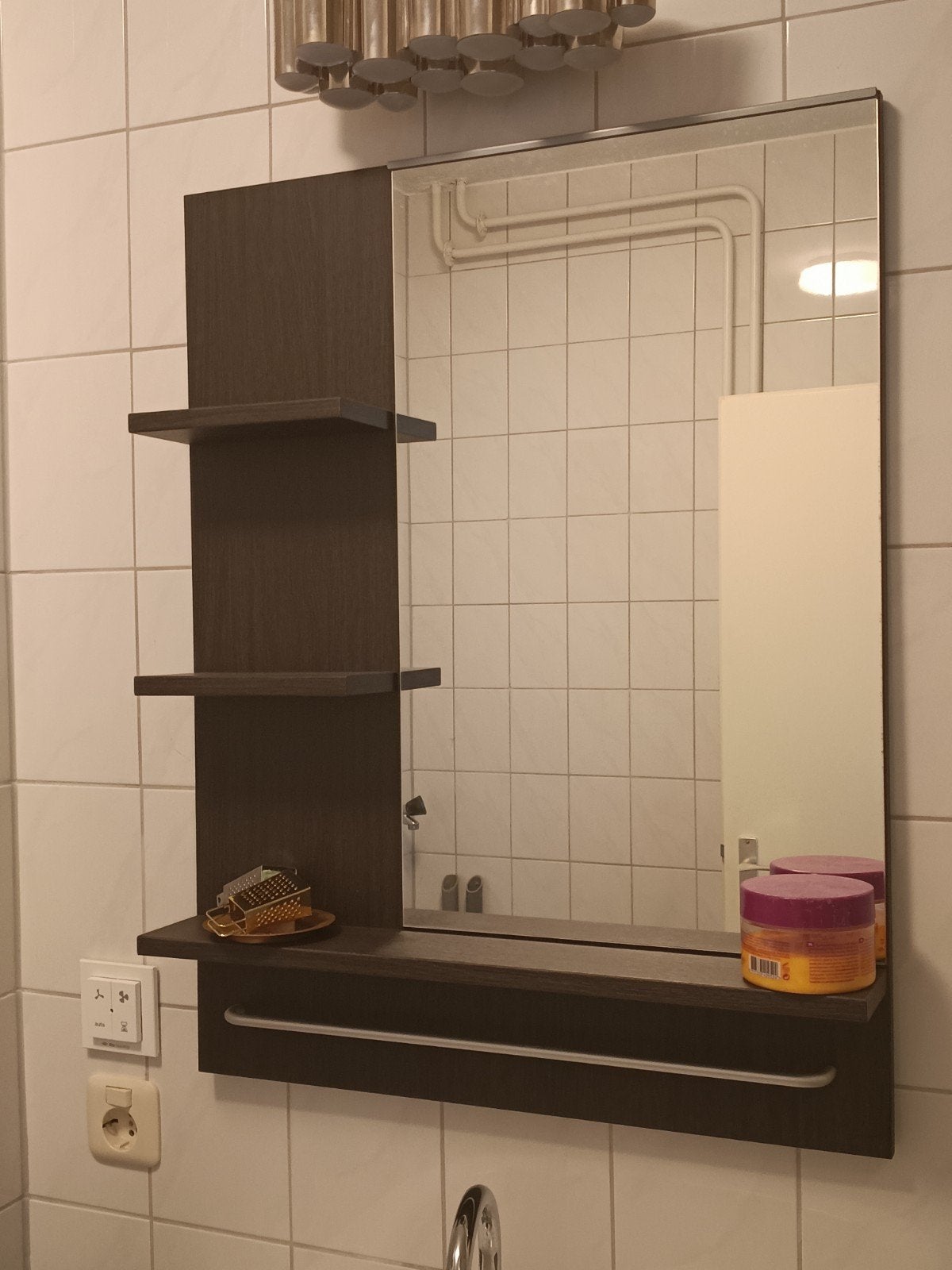 IKEA LILLÅNGEN badkamerspiegel met open schappen, Ophalen, Overige typen, 50 tot 100 cm, Zo goed als nieuw