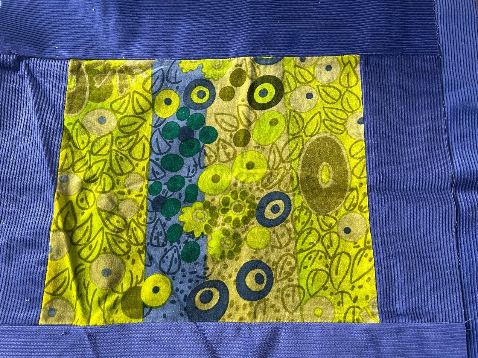 4x Velours Kussenhoes voorkanten 50x50 met Corduroy Rand, Hobby en Vrije tijd, Stoffen en Lappen, Blauw, Nieuw, Ophalen of Verzenden