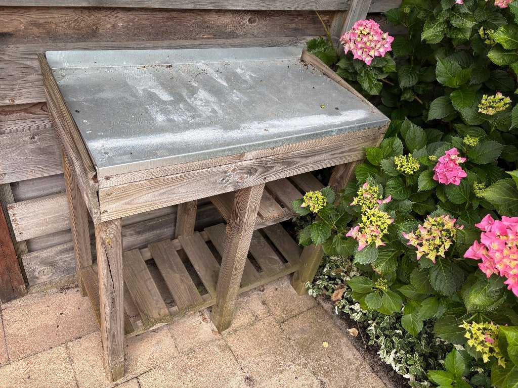 Tuintafel, Ophalen, Gebruikt, Rechthoekig, Hout