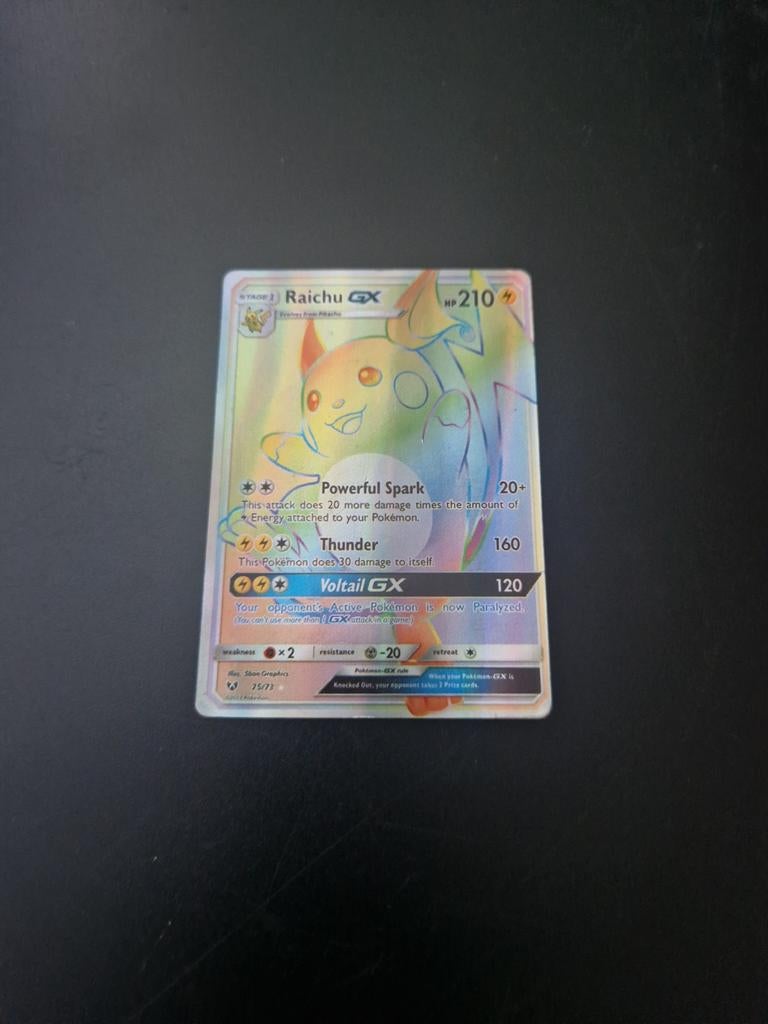 pokémon kaart rainbow Raichu GX 210 HP, Ophalen, Zo goed als nieuw