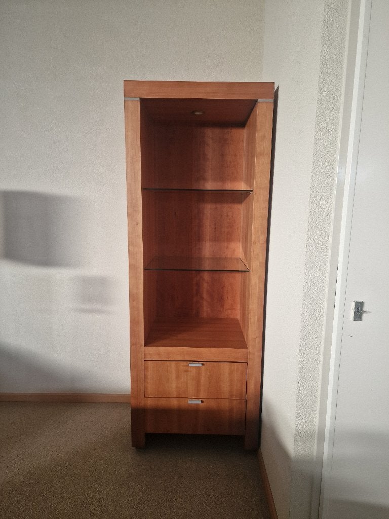 ** vitrine kast te koop kersenhout 75 euro **, Ophalen, Gebruikt, 50 tot 100 cm, 150 tot 200 cm