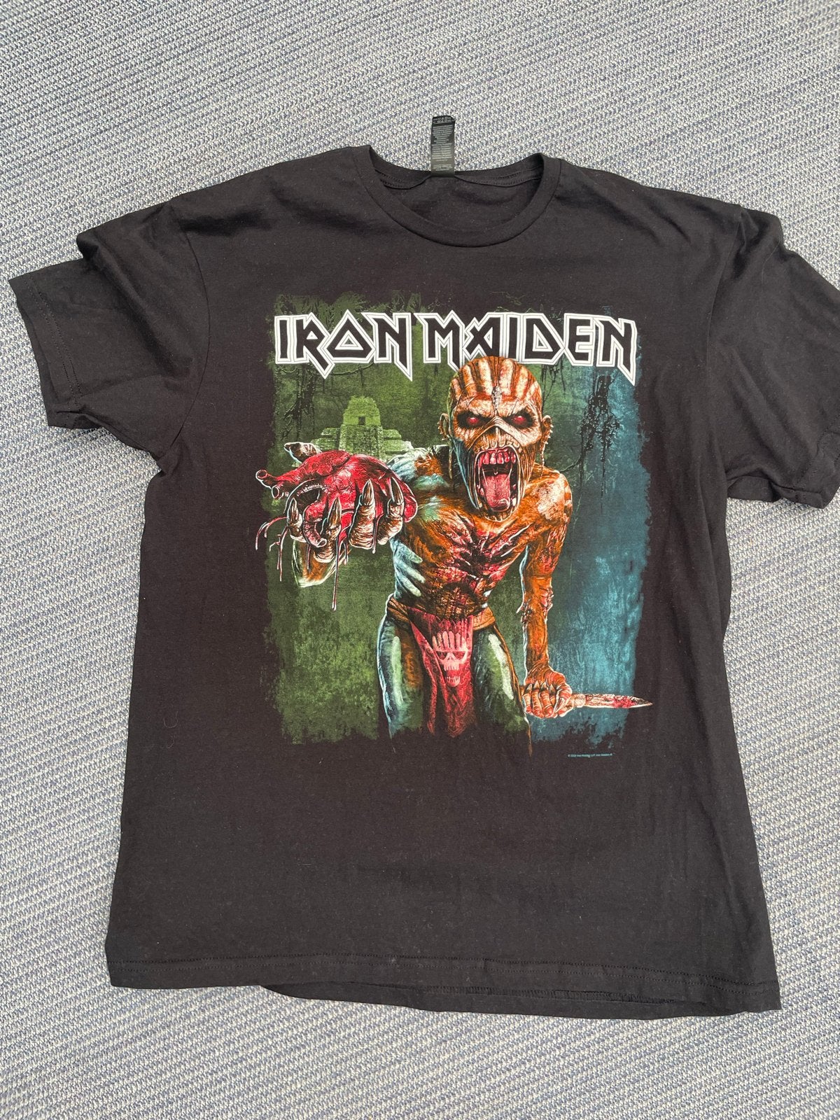Iron Maiden The Book of Souls Tour T-shirt Maat L, Kleding | Heren, Ophalen of Verzenden, Zo goed als nieuw, Maat 52/54 (L), Zwart