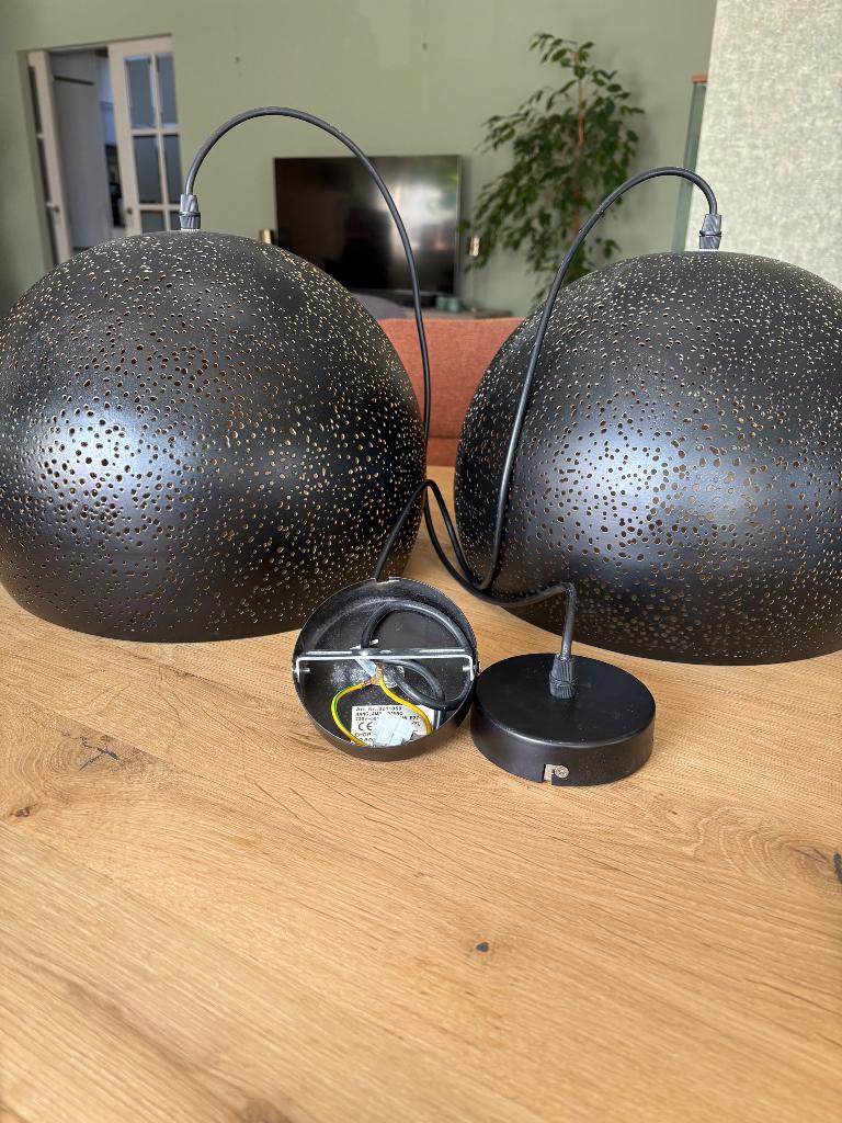 Hanglampen 2 stuks, Ophalen, Zo goed als nieuw, Metaal, Koper