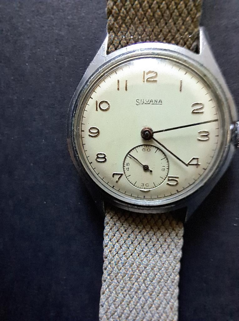 Horloge Silvana  Zwitserland vintage 1950, Ophalen of Verzenden