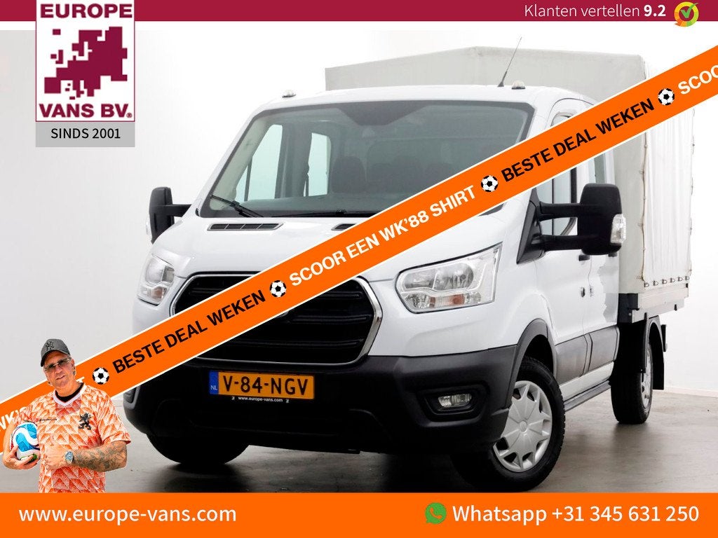 Ford Transit 2.0 TDCI 130pk L2H1 Trend D.C. Open Laadbak met, Voorwielaandrijving, 15 km/l, 4 cilinders, 2162 kg