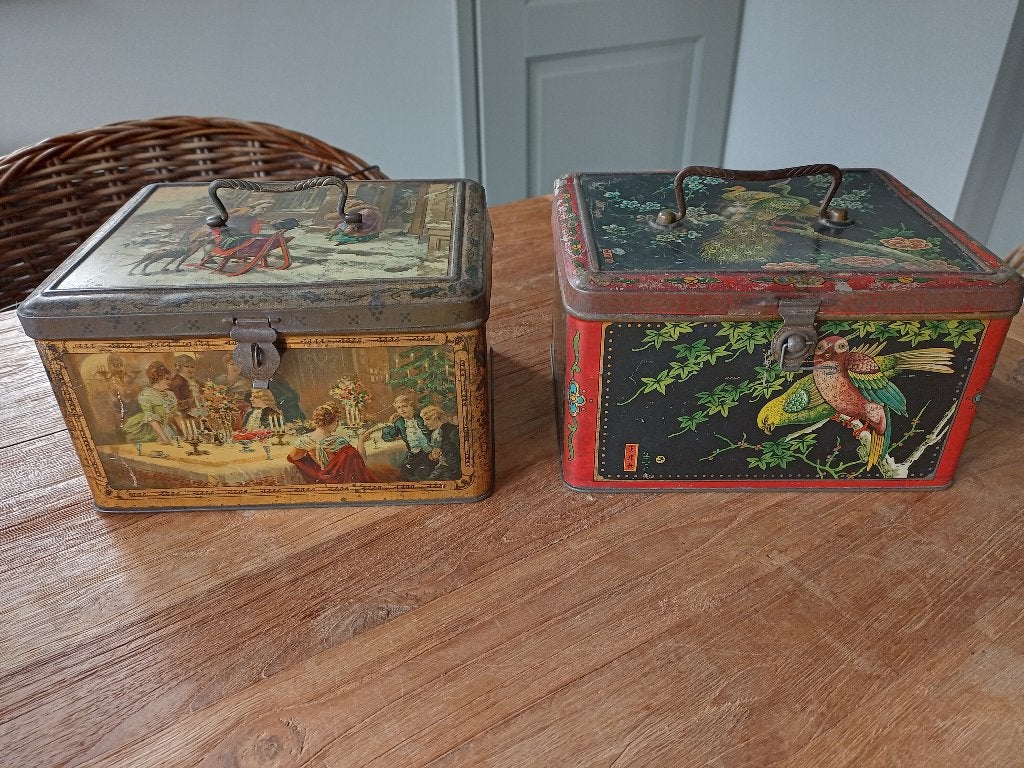 mooie oude biscuitsblikken wed. Bekkers en Zn., Ophalen of Verzenden, Gebruikt, Overige