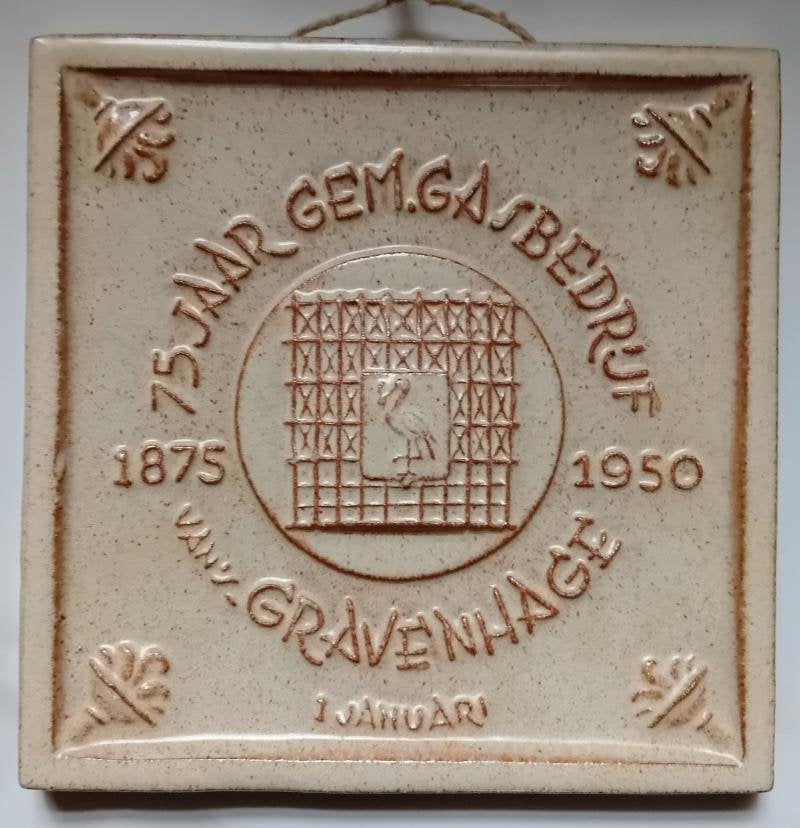 Zeldzame terracotta tegel gem. gasbedrijf 's-Gravenhage, Ophalen of Verzenden