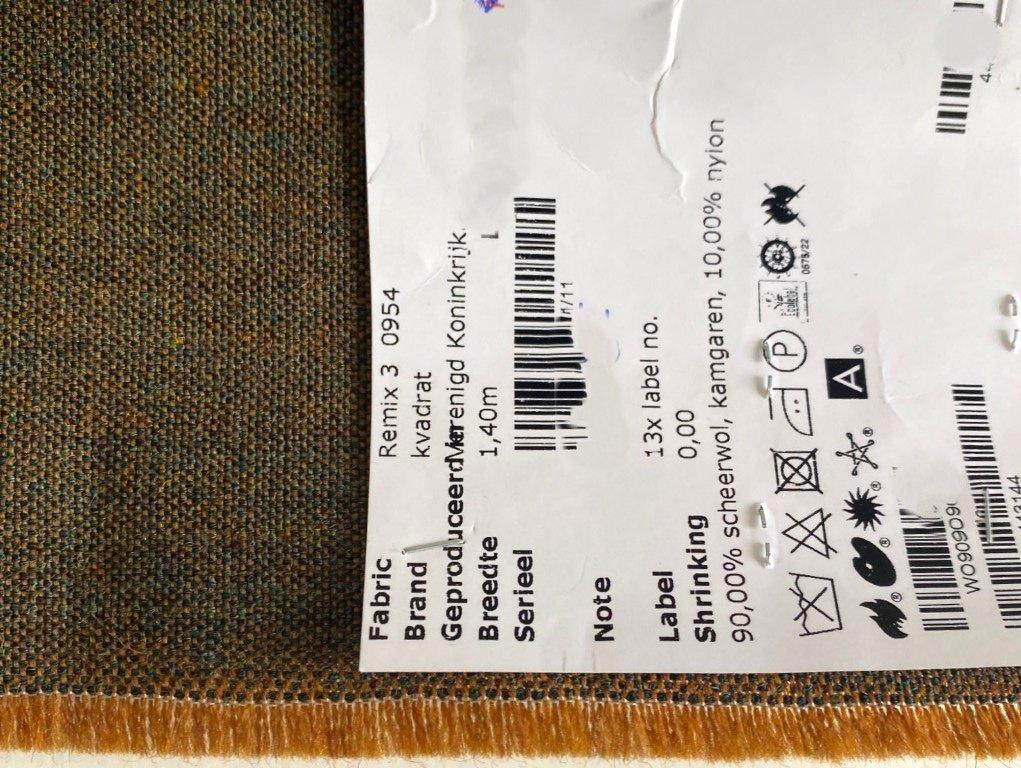 Kvadrat Remix 3 954; petrol + burnt orange; meubelstof, Wol, 120 cm of meer, Oranje, Ophalen of Verzenden
