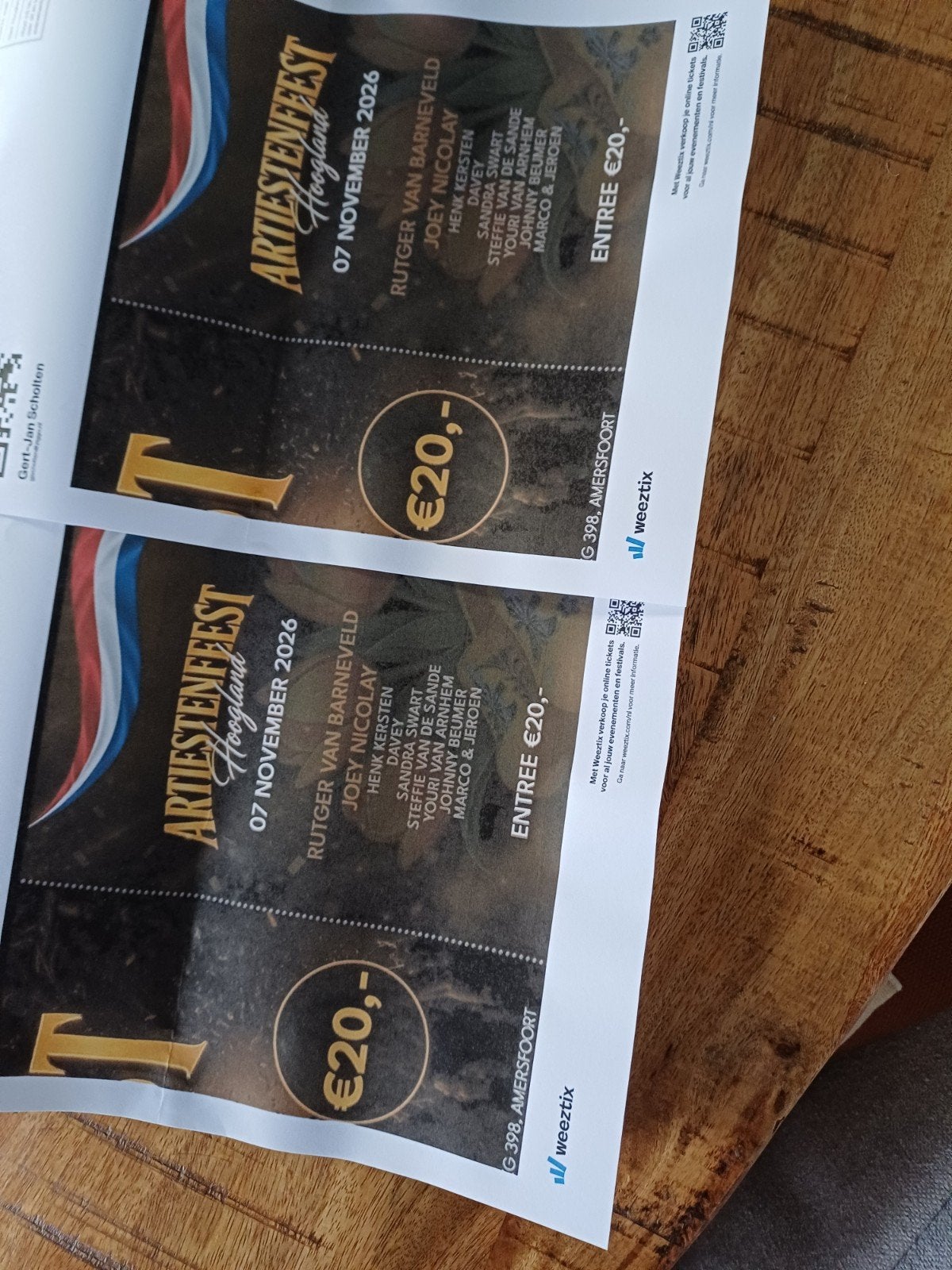 artiestenfeest hoogland 7 nov, Twee personen, November