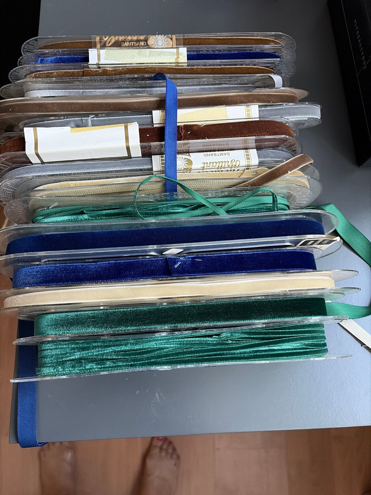Partij fluwelen linten, diverse kleuren en breedtes, Ophalen of Verzenden, Nieuw, Lint, Band of Elastiek