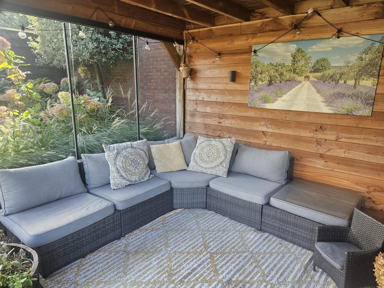 Modulaire Loungeset met Bijzettafel en Stoel, Gebruikt, Meer dan 8 zitplaatsen, Ophalen of Verzenden, Loungeset