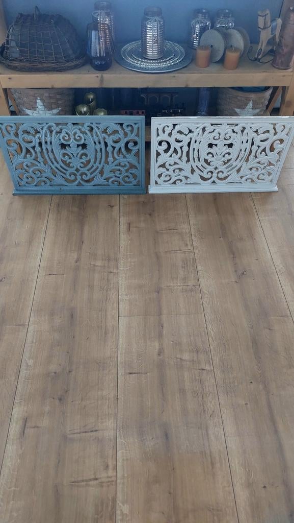 2 brocante raamschermen 39/63 cm Samen voor 22,50 €, Ophalen