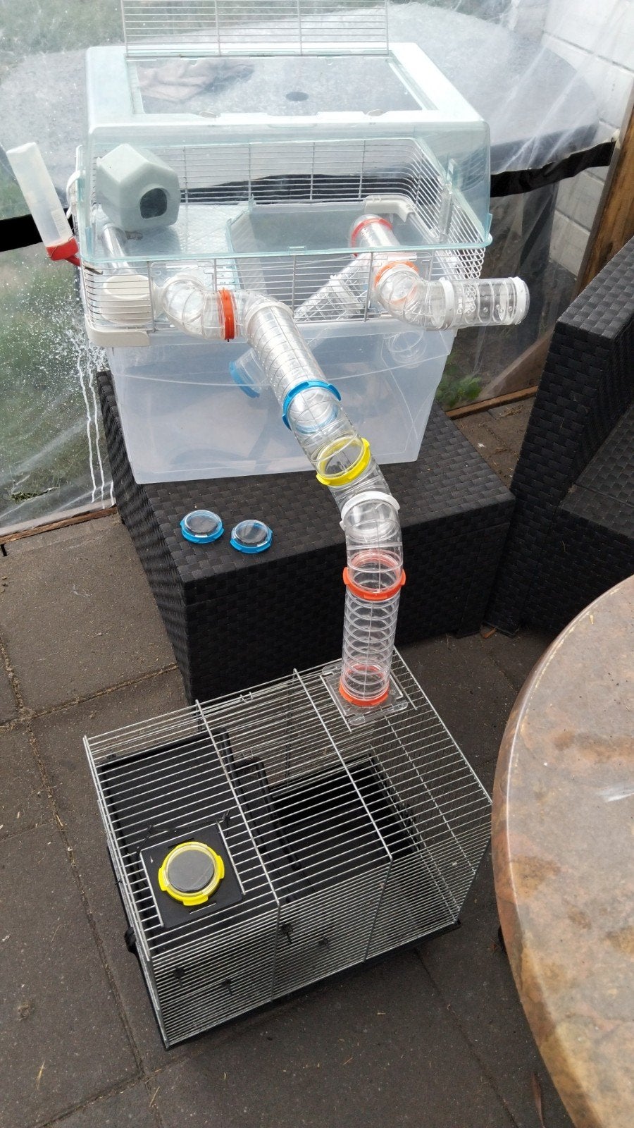 Complete Ferplast Duna Space Hamsterkooi met extra kooi, Ophalen, Gebruikt