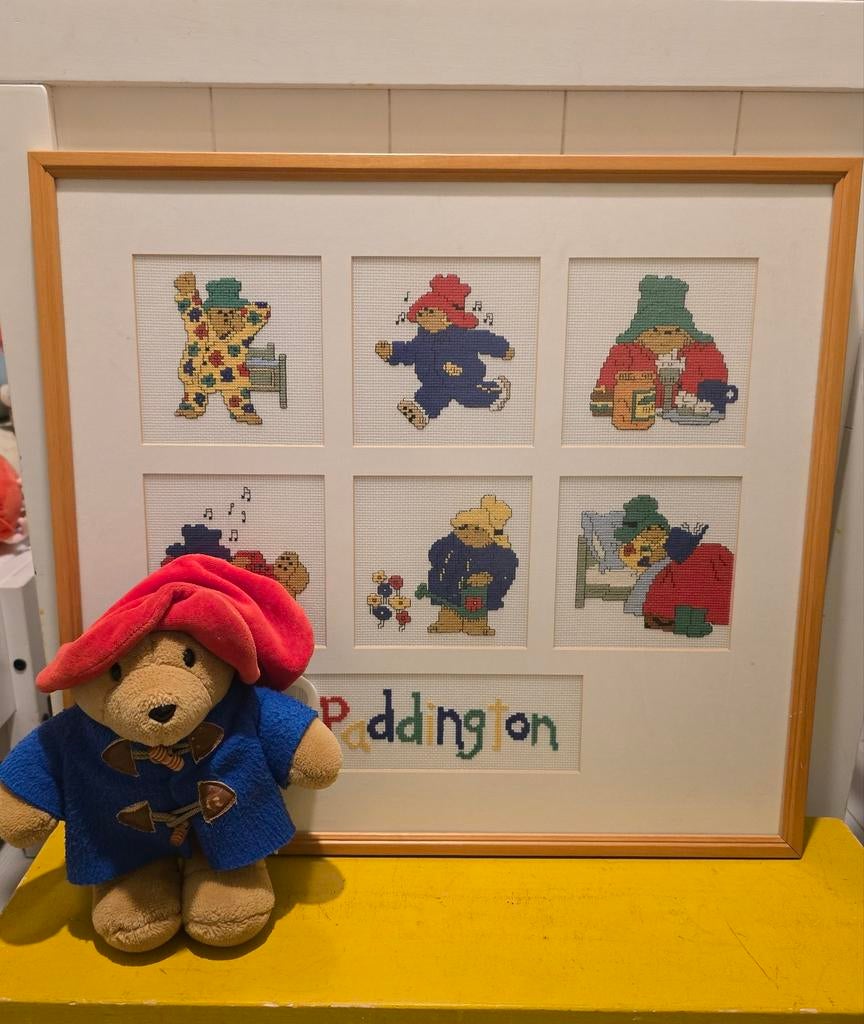 Mooi geborduurd Paddington schilderij, Ophalen of Verzenden, Zo goed als nieuw, Overige typen