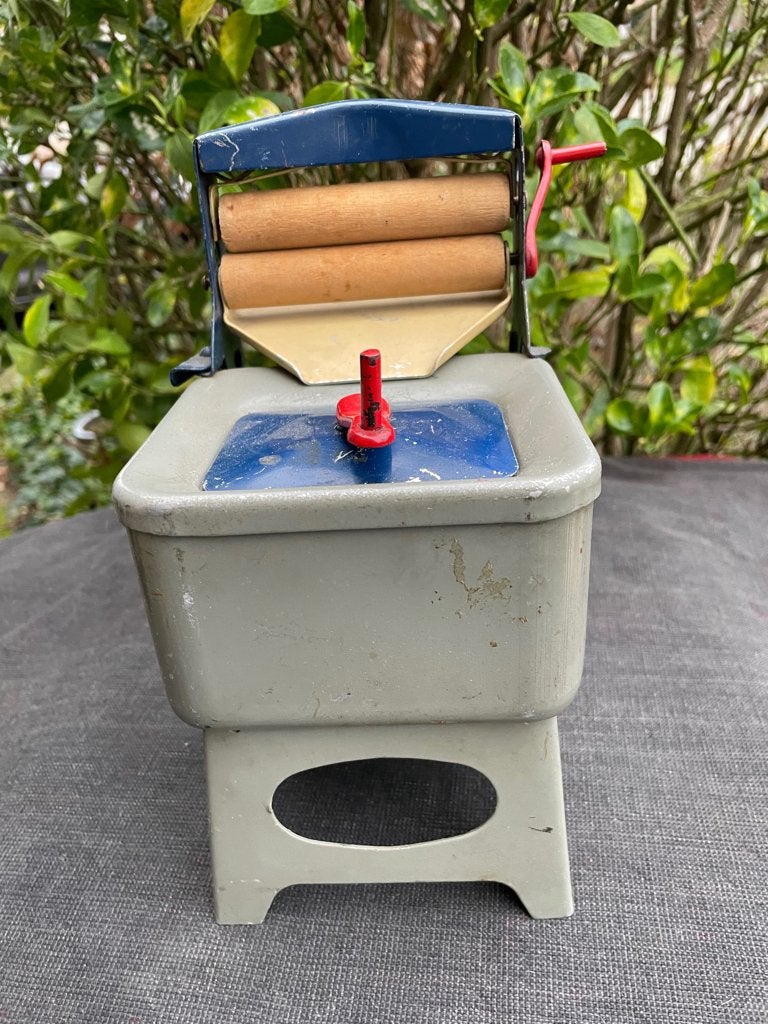 heel oud kinder wasmachientje / wasmachine van blik., Antiek en Kunst, Ophalen of Verzenden