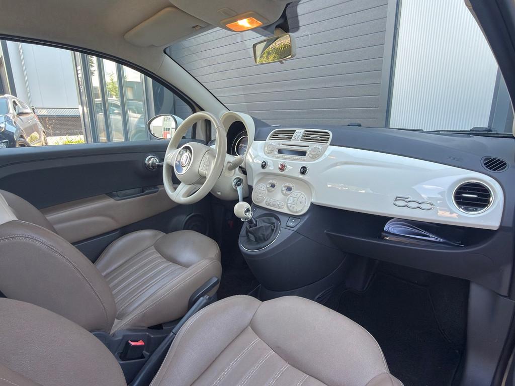 Fiat 500 0.9 TwinAir Turbo Vintage '57 / Leder / Unieke Uitv, Auto's, Voorwielaandrijving, Gebruikt, Bruin, 905 kg